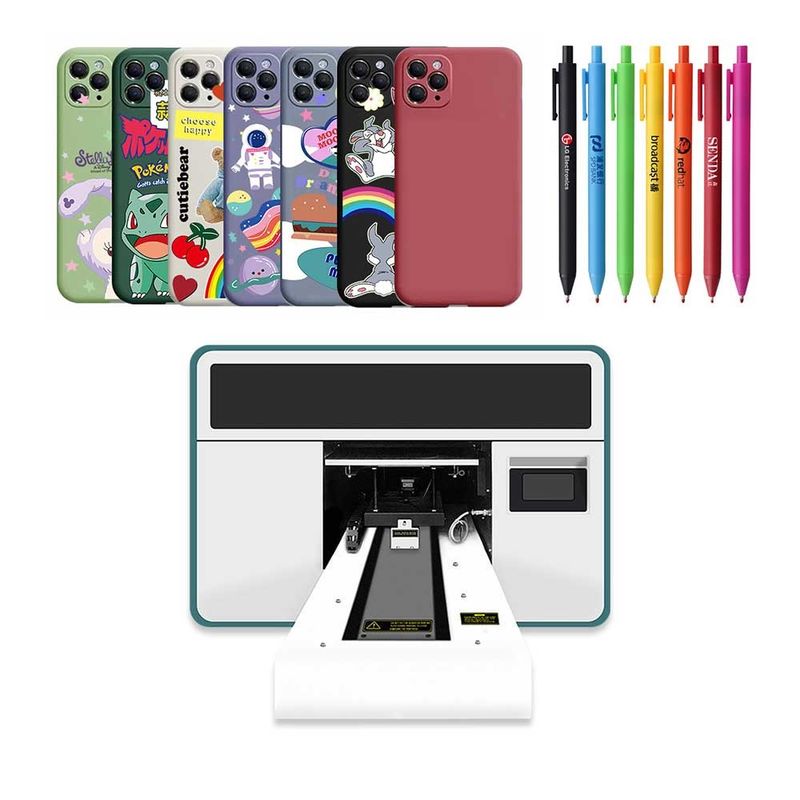 ผิวหนังขนาด A3 UV Hybrid Printer UV Flatbed Inkjet Printer เครื่องพิมพ์ 3 มิติ