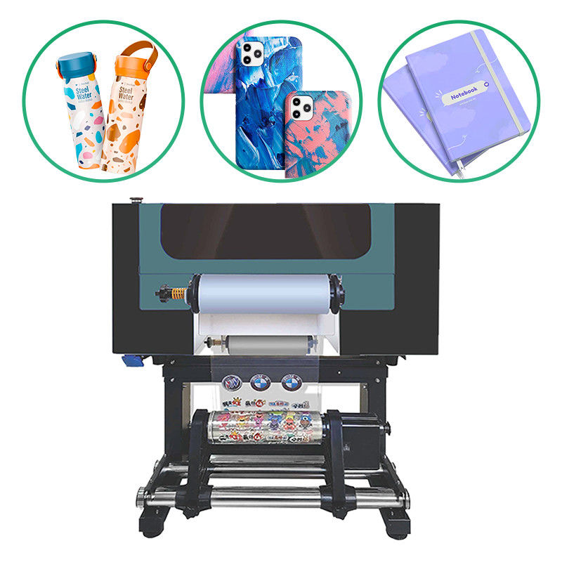 หัวสอง I3200 UV Printer Roll To Roll UV Dtf เครื่องพิมพ์สติ๊กเกอร์ด้วยเครื่องเลมเนเตอร์