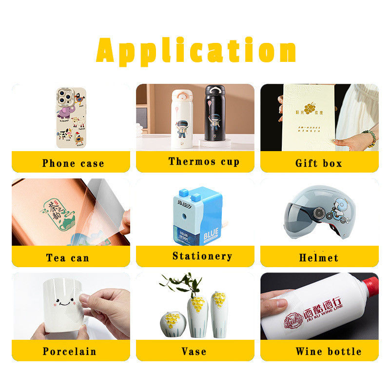 โรงงาน 30CM UV DTF A3 F1080 หัวเครื่องพิมพ์ สติ๊กเกอร์ Inkjet CMYK ขาว UV DTF Printer กับ Laminator