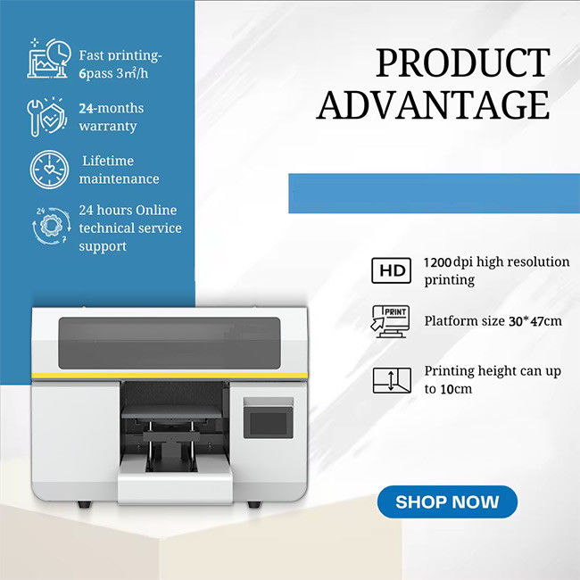 เครื่องพิมพ์หัวพิมพ์ดิจิตอล 8 ช่อง UV Flatbed Printer สําหรับการพิมพ์วัสดุพลาสติกสีเหล็ก