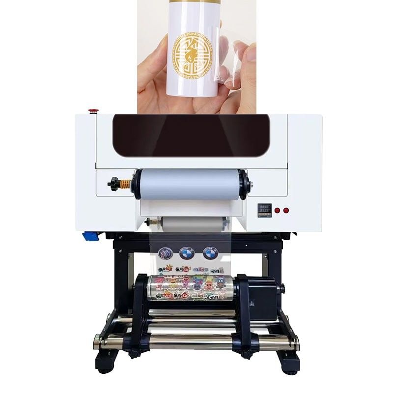 เครื่องพิมพ์ UV ขนาด 300 มม. พร้อมหัวพิมพ์ 2*F1080 รองรับ CMYK+W+V สดใสและมีสีสัน