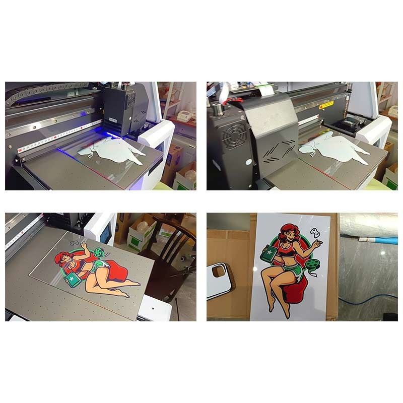 เครื่องพิมพ์หัวพิมพ์ดิจิตอล 8 ช่อง UV Flatbed Printer สําหรับการพิมพ์วัสดุพลาสติกสีเหล็ก