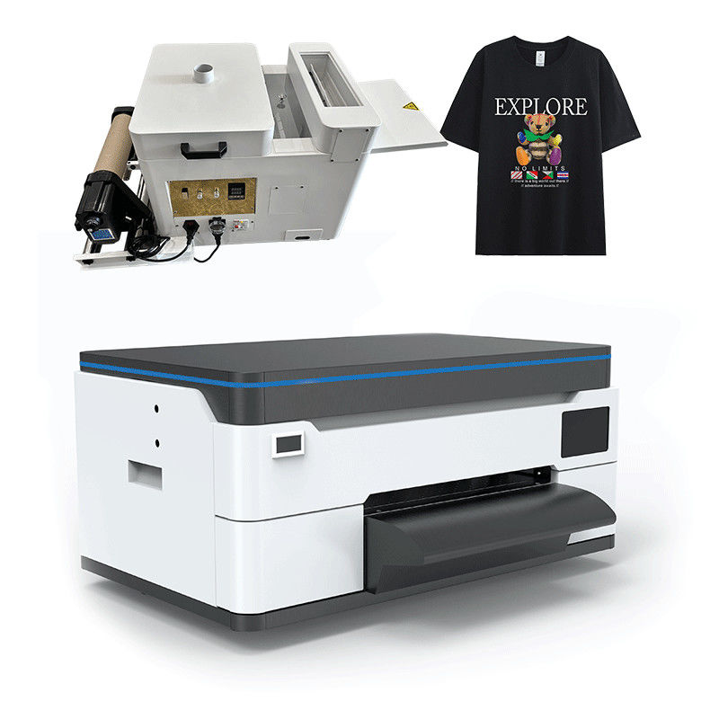 F1080 หัว DTF เครื่องพิมพ์หมึกขาว พร้อมเครื่องสั่นผงสําหรับผ้าเสื้อ