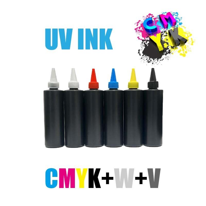 CMYK+W+V UV DTF Ink UV DTF ค้อนหมึกและวาร์นิช UV DTF