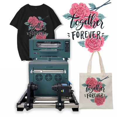 เครื่องพิมพ์เสื้อ T 300 มม เครื่องพิมพ์ DTF Inkjet พร้อมเครื่องชักและเครื่องแห้ง
