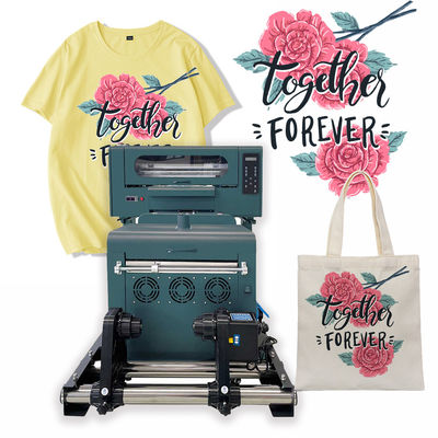 เครื่องพิมพ์เสื้อ T 300 มม เครื่องพิมพ์ DTF Inkjet พร้อมเครื่องชักและเครื่องแห้ง